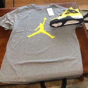 Air Jordan Grey / Tour Yellow Jumpman Tee Sz XL